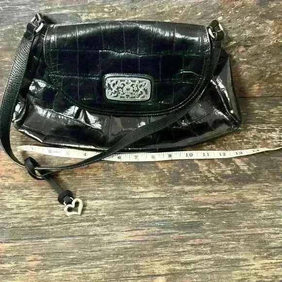 Brighton Black Crocodile Shoulder Bag - Picture 2 of 5